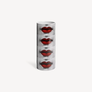 Fornasetti Vaso Piccolo Bocche Nero/Rosso/Bianco