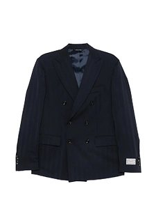 Lc23 Gessato Navy Blazer