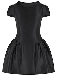 Self Portrait Black Polyester Taffeta Mini Dress