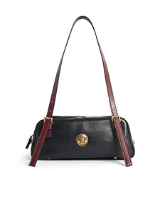 Versace Black Nappa Lear Bowling Bag EmblÈMe