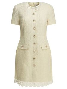 Self Portrait Short Dress With Lace Details