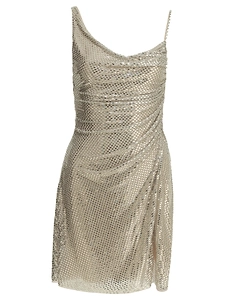 Self Portrait Short Dress With Rhinestones
