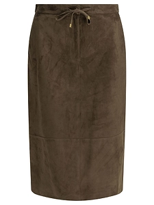 Max Mara S Suede Leather Midi Skirt
