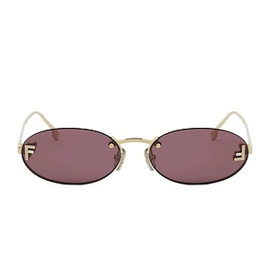 Fendi First Crystal Gold Oval Sunglasses