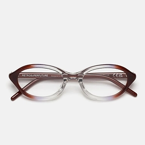 Retro Super Future Prescription Glasses Number 145 Side Fade Cmf Transparent Brown/Transparent Unisex