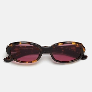 Retro Super Future Sunglasses Esatto Burnt Havana L33 Brown/Red Unisex
