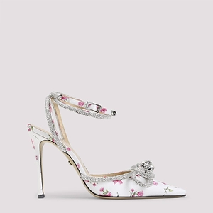 Mach & Mach Double Bow Cheri Floral Satin High Heels Sandals