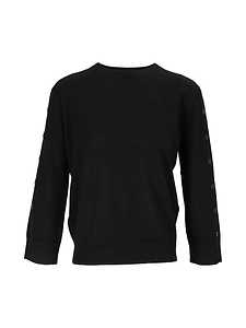 Kangra Cashmere Crewneck With Open S Leeves With Buttons