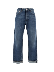 Tela Genova Pantalone Rodolfo Selvage Stone L.32 Blue