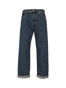 Tela Genova Pantalone Tobia Selvage Dirty Stone Blue