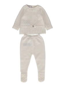 Paz Rodriguez Set Knit Newborn Sweater+ Leggins 003 114009+ 016 114010 Paz Oi 26 27