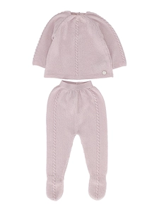 Paz Rodriguez Set Knit Newborn Sweater + Leggins 003 114052+016114053 Essentia Oi 26 27