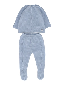 Paz Rodriguez Set Knit Newborn Sweater + Leggins 003 114052+016114053 Essentia Oi 26 27