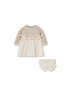 Paz Rodriguez Set Knit Newborn Dress + Bloomers 004 124036 017 154168 Lua