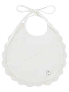 Paz Rodriguez Knit Newborn Ceremony Baby Bib Esencial