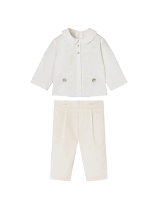 Paz Rodriguez Set Woven Newborn Blouse + Trousers 006 154027 + 007 152846 Paz Oi 26 27