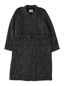 Msgm Resca Lurex Trench Coat Girl Grigio Scur