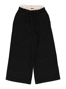 Msgm Wool Gabardine Pants Girl Nero/Black