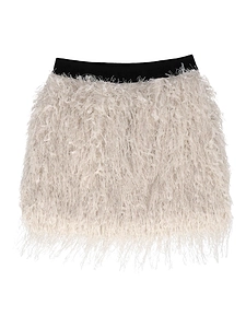 Msgm Peluche Mini Skirt Girl Crema/Cream