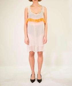 La Rose La Rose Beige Orange Long Silk Dress