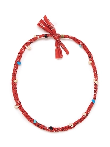 Alanui Bandana & Cowrie Shell Neckla Red Multic