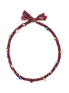 Alanui Bandana & Cowrie Shell Neckla Burgundy