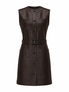 La Rose La Rose Leather Dress Marrone