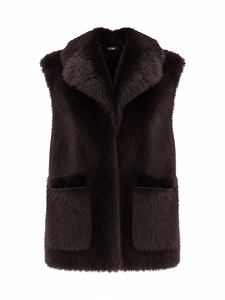 La Rose Gilet Montone Pelo Lungo
