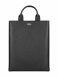 La Rose La Rose Leather Shopping Bag Black