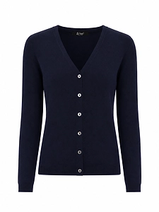 La Rose La Rose V Cardigan Cash/Silk Dark Blu