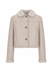 La Rose La Rose Giubbino In Pelle Nappato Bianco
