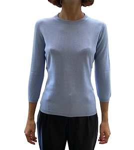 La Rose La Rose Maglia 3/4 Cashmere Azzurro
