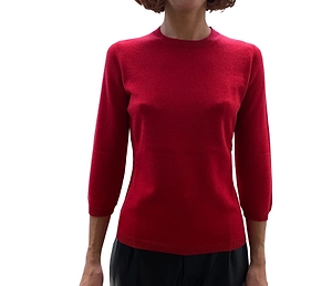La Rose La Rose Maglia 3/4 Cashmere Rosso