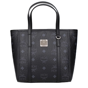 Mcm Handbags Tinted Female Fabric Black