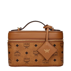 Mcm Beauty Case Aren Female Brown/Cognac Woven Cloth And Other Textile Fabrics