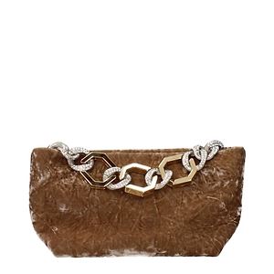 Gedebe Handbags Female Brown Velvet Or Biscuit Wrapped