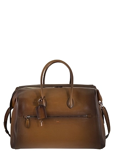 Santoni Leather Holdall With Shaded Finish