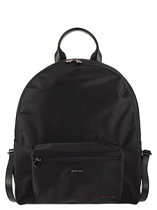Kiton Technical Nylon And Calfskin Backpack