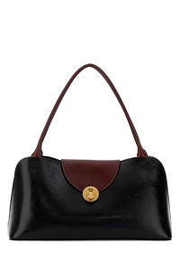 Versace Black Leather Medium Shoulder Bag