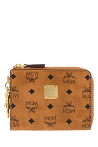 Mcm Printed Canvas Aren Card Holder