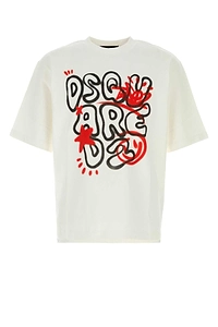 Dsquared White Cotton Oversize T Shirt