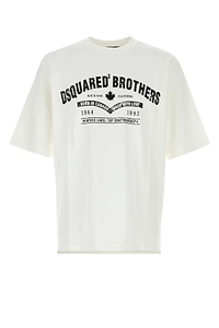 Dsquared White Cotton Oversize T Shirt