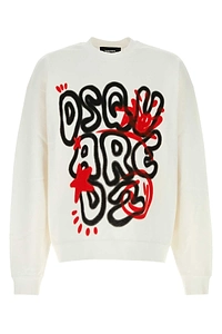 Dsquared White Cotton Sweatshirt