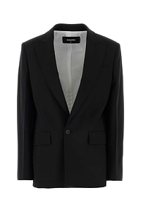 Dsquared Black Stretch Wool Blend Oversize Blazer