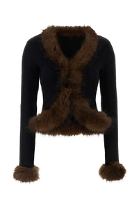 Self Portrait Black Knit Cardigan