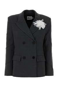 Self Portrait Graphite Twill Oversize Blazer