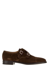 John Lobb Brown Suede William Strap Shoes