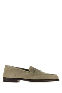 John Lobb Grey Nubuck Bath Loafers