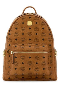 Mcm Printed Canvas Medium Stark Backpack