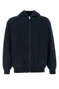 Herno Laminar Navy Blue Cotton Blend Cardigan
